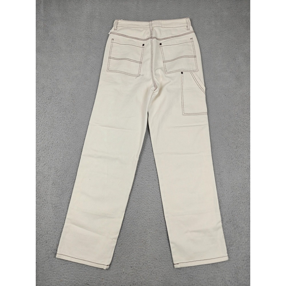 Honor The Gift Pants Womens Medium White Carpenter Twill Straight Leg Workwear - Picture 5 of 8